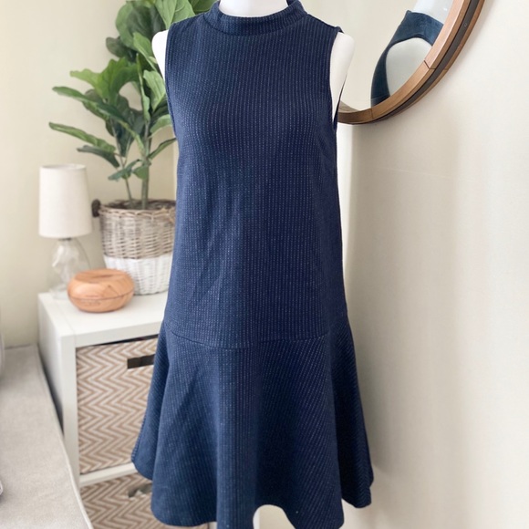 LOFT Dresses & Skirts - LOFT Navy Flounce Hem Sleeveless Dress (65)